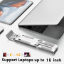 AiTodos® Support Ordinateur Portable, Alliage D'aluminium, Léger, Compact Portable Pliable - Ventilation et Dissipation de la Ch