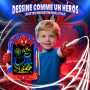 Kidluna Tablette LCD Dessin avec Stylet Web & Poignée, Ardoise Magique Effaçable Enfant 2-8 Ans, Jouet Cadeau Garçon 2 3 4 5 6 7