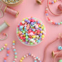 YIEUR Lot de 860 perles multicolores à enfiler - 6/8/10/12 mm - Perles en vrac mates avec trou - Perles décoratives rondes pour 