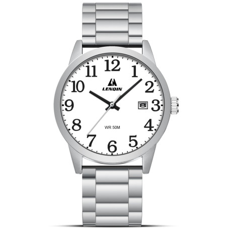 LN LENQIN Montres pour Hommes Montres en Acier Inoxydable pour Hommes Montre analogique à Quartz Montre étanche Montres-Bracelet