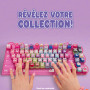 Goliath - CLICKEEZ Keyboard MegaPack - 1 Clavier + 15 Touches Keycaps Cliquables Kawaii + 1 Porte Clés - Keycaps à Clipser - 70 