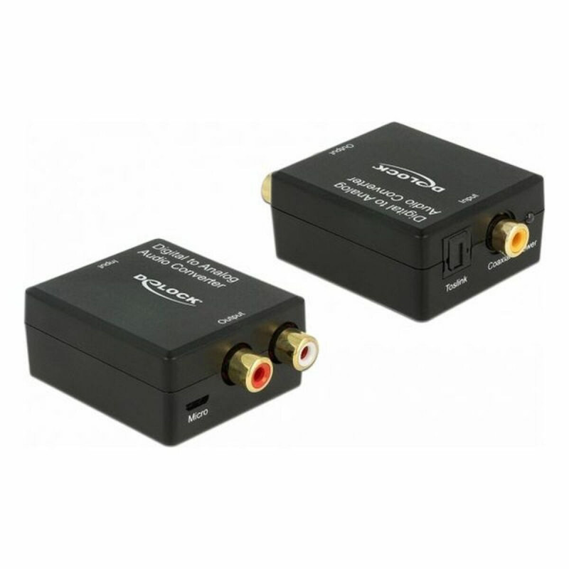 Convertisseur audio DELOCK Toslink - RCA Noir