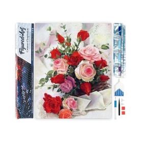Figured’Art Diamond Painting Broderie Diamant 40x50cm Toile Entière Roulée avec Strass Perles Carrés - Roses Belles Fleurs - Kit Figured’Art Diamond Painting Broderie Diamant 40x50cm Toile Entière Roulée avec Strass Perles Carrés - Roses Belles Fleurs - Kit