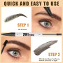 Crayon à sourcils liquide 2 en 1, 3D Crayon à sourcils Microblading et gel pour sourcils avec embout à 4 fourches, Crayon Sourci