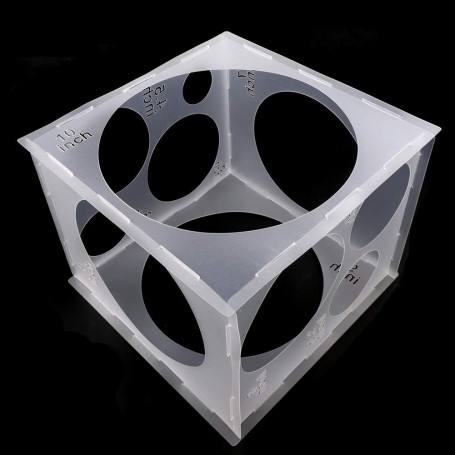 Hileyu Cube de Mesure de Ballon Pliable en Plastique - 11 Trous Outil pour Décorations d'Anniversaire, Mariage et Fête
