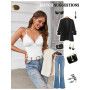 Avidlove Débardeurs pour Femmes, Haut Court en Dentelle Sexy, Haut en Dentelle à col en V, Bralettes sous-vêtements, Haut Court 