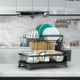 TidyIsles Égouttoir à Vaisselle - 2 Niveaux pour économiser de l'espace avec Porte-ustensiles, égouttoir de Cuisine