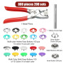 200 Kits Boutons Pression Metal Couture Sans Couture Kit Pince Bouton Pression Avec Presser Les Boutons-Pression en MéTal pour l