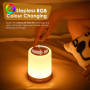 Auxmir Lampe de Chevet, Veilleuse LED avec 256 Couleur RVB, Lampe Ambiance sans Fil avec Minuteur, Veilleuse Allaitement Nuit Ta