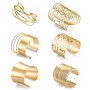 FDEETY Bracelet Femme 6 Pcs Alliage bras accessoires bijoux minimaliste Manchette Bras Ensemble Bracelets parfaits pour Fêtes Fe
