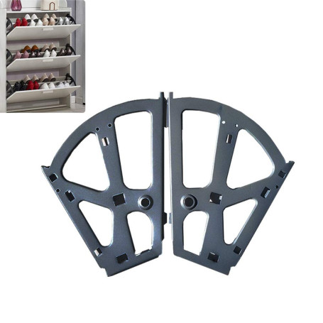 Tiberham Lot de 2 charnières pour armoire à chaussures en acier inoxydable avec cadre rabattable et étagère de rangement à chaus