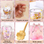 Cadeaux pour Femmes Tasse à Café en Verre à Double Paroi avec Fleurs Séchées Jolies Tasses à Thé avec Poignées Isolées Cadeaux d