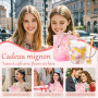 Cadeaux pour Femmes Tasse à Café en Verre à Double Paroi avec Fleurs Séchées Jolies Tasses à Thé avec Poignées Isolées Cadeaux d