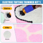 ZOWWFAST Pistolet à tufter les tapis avec kit de tondeuse à tapis, Tufting Gun Set avec affichage numérique de la vitesse, machi