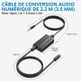AUTOUTLET 3,5 mm vers SPDIF, AUX à SPDIF-Convertisseur Audio Analogique à Numérique Prend en Charge la Sortie Audio 48K avec Opt