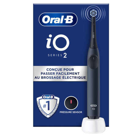 Oral-B iO 2 Brosse A Dents Electrique Bleue Pour Adultes, 3 Modes De Nettoyage, Doux Pour Les Gencives, Brossage Souple, Accesso