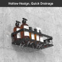 UUlioyer Etagère Douche, 2 PCS Etagere Salle de Bain Sans Percage, Rangement Douche, Support de gel Shampoing, Noir (Modèle de b