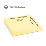 WAYTEX 931642 Notes autocollantes bloc de 100 feuilles jaunes carrées 75 x 75 mm adhésives repositionnables