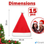 Bonnet Noel, Bonnets de Père Noël en Feutre. Bonnets Chapeau Rouge et Blanc Deguisement pour la Fête de Noel