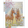 QQYRHN 5D DIY Deux Chevaux Kits de Peinture Diamant, Complète Fleurs Diamond Painting pour Adulte Débutants, Amoureux Art du Dia