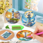 Lxmsja 8 Pcs Dessous de Verre Diamond Painting Phare, sous Verre Diamond Painting Paysage, Diamant Peinture Dessous de Verre ave