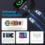Pluggify Cable Multi Chargeur USB C 3 en 1 60 W Câble USB C 1,2 m avec 2 USB C (60 W/12 W)/ 1 Multi Câble de Charge Rapide pour 