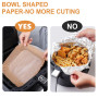 AiQInu Papier Sulfurisé pour Air Fryer,100 Pièces 20cm Cuisson Paper Liner,Food-Grade BPA gratuit, Jetable Antiadhésive Sans Hui