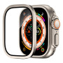 Protection Écran pour Apple Watch Ultra 49mm, Cadre en Alliage De Titane Avec Verre Trempé 9h, Film de Protection LéGer, Anti-Ra