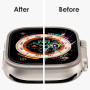 Protection Écran pour Apple Watch Ultra 49mm, Cadre en Alliage De Titane Avec Verre Trempé 9h, Film de Protection LéGer, Anti-Ra