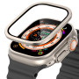 Protection Écran pour Apple Watch Ultra 49mm, Cadre en Alliage De Titane Avec Verre Trempé 9h, Film de Protection LéGer, Anti-Ra