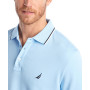 Nautica Classic Fit Short Sleeve Dual Tipped Collar Polo Shirt, Bleu midi, XL Homme