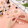DICOSMETIC 112 Perles Octogonales et Rondes en Silicone avec Cordon Élastique 1mm pour Fabrication de Bijoux, Bricolage, Porte-c