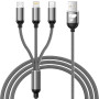 Câble Multi USB, 3 en 1 Câble Universel Rapide [1.2M] Cable Multi Chargeur USBC Nylon Tressé Micro USB Type C Lightning Cable po