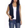 Femmes sans Manches Cardigan Solide Gilet Leger Veste