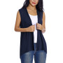 Femmes sans Manches Cardigan Solide Gilet Leger Veste