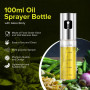 PORTENTUM Pulvérisateur d'huile Premium pour cuisine et friteuse d'air 100 ml Spray Cuisine Anti-goutte, Huile en verre avec dis