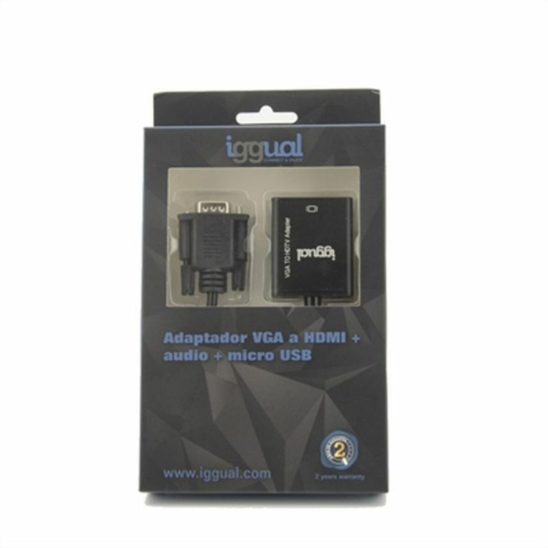 Iggual IGG317297 câble vidéo et adaptateur 0,25 m VGA (D-Sub) HDMI Noir