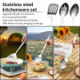 Berglander Essentiels de Camping, ustensiles de Cuisine de Camping, équipement d’Accessoires de Camping livré avec Couverts de C