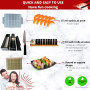 lisigoo Kit sushi maki complet - Sushi maker - Appareil pour fabrication sushi - Coffret avec natte en bambou, couteau japonais,
