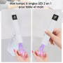 Lampe UV Ongles Gel, Mini Lampe à Ongles LED, Petite Lampe à Ongles avec Support, Séchage Rapide USB Portable UV Lampe Ongles Ge