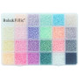 Bala&Fillic Taille 11/0 Perles de rocaille en verre 24 couleurs Environ 14400 pièces dans une boîte Petites perles de rocaille p