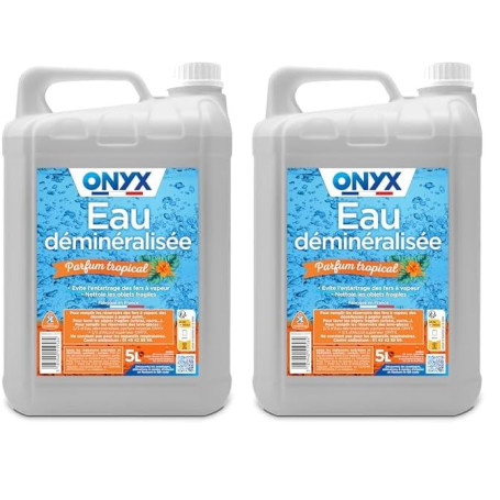 Onyx - Eau Déminéralisée - Fer à Repasser, Lisseur à Vapeur, Décolleuse à Papier Peint, Auto - 100% d’Ingrédients d’Origine Natu