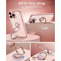 XYZ Coque pour iPhone 16 Pro Max, avec Double Anneau de Support Cœur, avec Lanière pour Filles et Femmes, Coque de Protection de