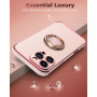 XYZ Coque pour iPhone 16 Pro Max, avec Double Anneau de Support Cœur, avec Lanière pour Filles et Femmes, Coque de Protection de