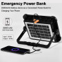 200W Projecteur LED Rechargeable 20000LM, Lumière de Travail Lanterne Portable avec Panneau Solaire, 20600mAh USB Lampe Recharge