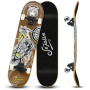 Sefulim 31 x 8 Pouces Ensemble Complet de 7 Couches érable Canadien Double kickboard concave Cruiser Stunt Skateboard pour garço