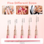 GZMAYUEN 5Pcs 7/9/11/15/25mm Pinceau Nail Art Ongles Professionnel Couleur Rose, Pinceaux Liner Ultra Fin, pour Gel, Peinture Ac