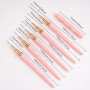 GZMAYUEN 5Pcs 7/9/11/15/25mm Pinceau Nail Art Ongles Professionnel Couleur Rose, Pinceaux Liner Ultra Fin, pour Gel, Peinture Ac