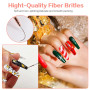 GZMAYUEN 5Pcs 7/9/11/15/25mm Pinceau Nail Art Ongles Professionnel Couleur Rose, Pinceaux Liner Ultra Fin, pour Gel, Peinture Ac