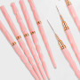 GZMAYUEN 5Pcs 7/9/11/15/25mm Pinceau Nail Art Ongles Professionnel Couleur Rose, Pinceaux Liner Ultra Fin, pour Gel, Peinture Ac